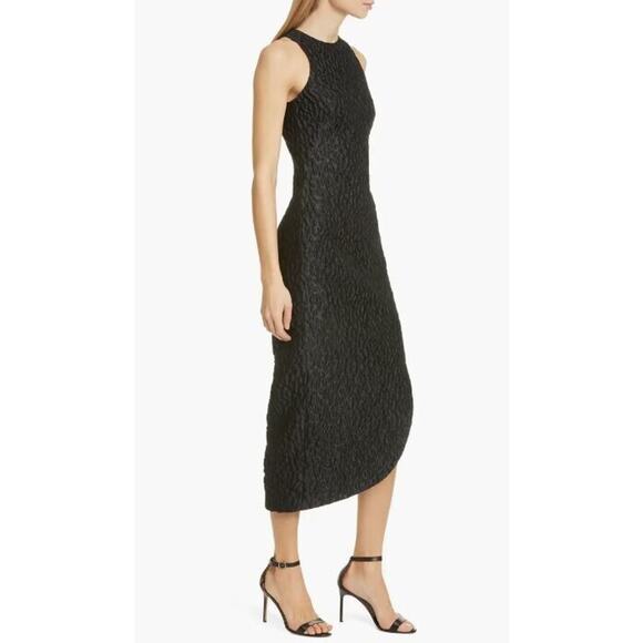 Brandon Maxwell Sleeveless Jacquard Leopard Print Dress in black Small $1695 - Picture 2 of 7